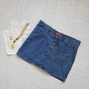 Y2k spacegirlz denim mini skirt